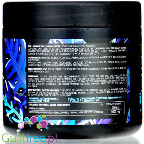 Ostrovit Marine Collagen Coffe, Unflavoured 150g - sea fish collagen 100% without sugar, sweeteners and flavors