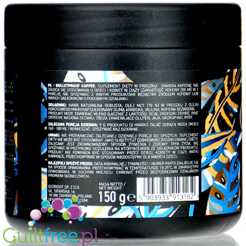 Ostrovit Bulletproof Coffee Natural - keto kawa kuloodporna bulletproof coffee z MCT 100% Arabica, Naturalna