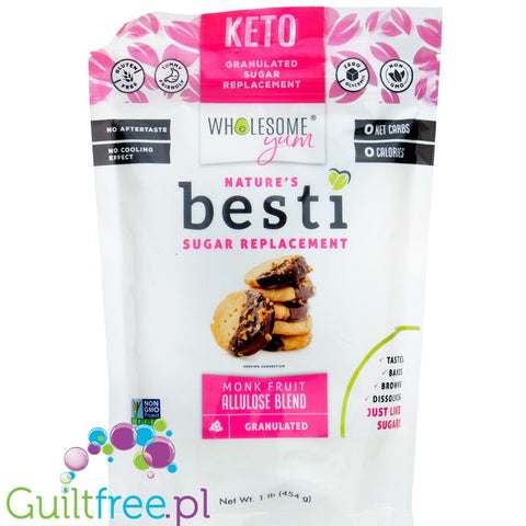 Wholesome Yum Nature's Besti Granular 454g - słodzik w kryształkach, keto odpowiednik cukru bez kalorii