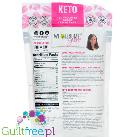 Wholesome Yum Nature's Besti Granular 454g - słodzik w kryształkach, keto odpowiednik cukru bez kalorii