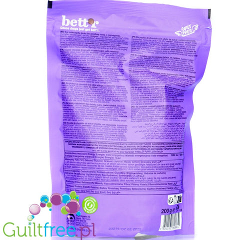 Bett'r Baking Chocolate Chips - kropelki wegańskiej czekolady bez cukru słodzone tylko erytrolem