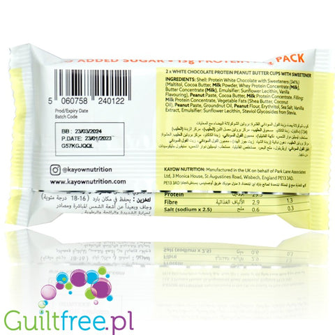 Kayow High Protein Peanut Butter Cups White Chocolate 44g