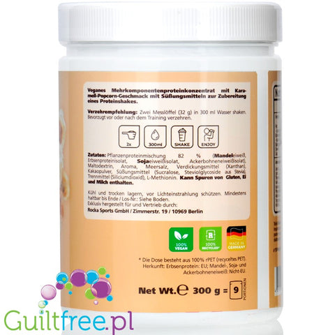 Rocka Nutrition NO WHEY Vegan Protein Caramel Popcorn 300g