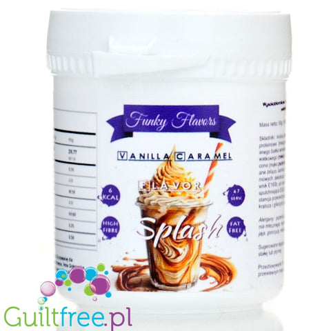 Funky Flavors Splash Vanilla Caramel 50g  low calorie sugar free, high fiber powdered food flavoring