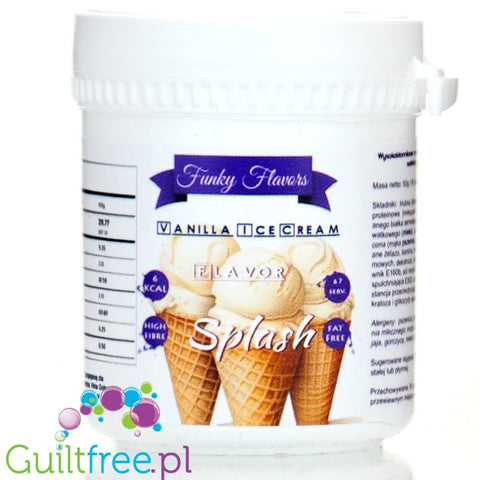 Funky Flavors Splash Vanilla Ice Cream 50g low calorie sugar free, high fiber powdered food flavoring