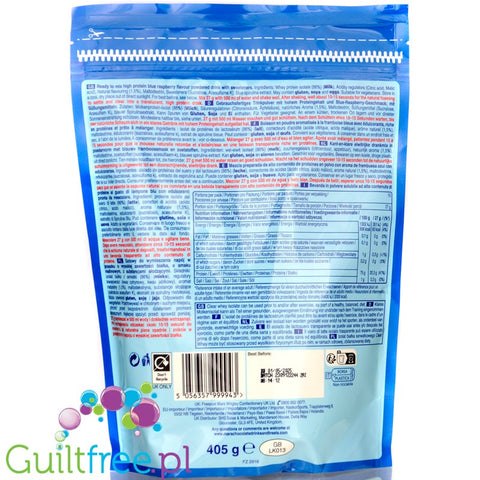 Wrigley's Hubba Bubba Clear Whey Protein Blue Raspberry - flavored hydrolyzate, nutrient 20.3g of protein in 83kcal