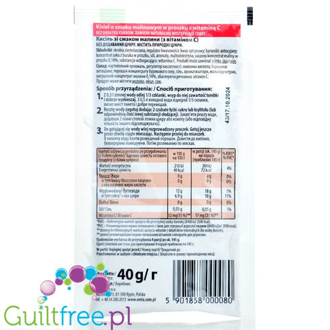 Emix Malina, kisiel bez dodatku cukru i bez słodzików, z witaminą C