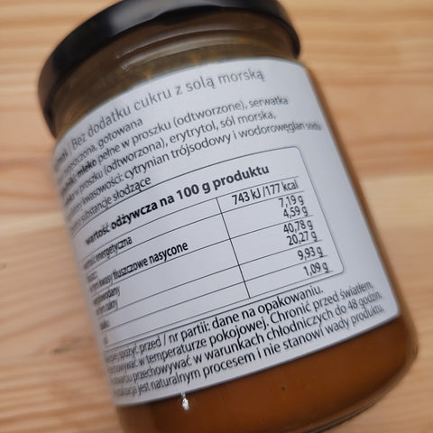 Polder Kajmak Polska Sól Morska - masa kajmakowa bez dodatku cukru z erytrolem, smak solony karmel