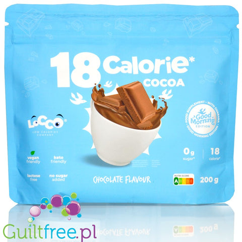 Locco Cocoa Chocolate Good Morning 18kcal - wegański napój kakaowy instant bez cukru o smaku czekoladowym z ekstraktem guarany