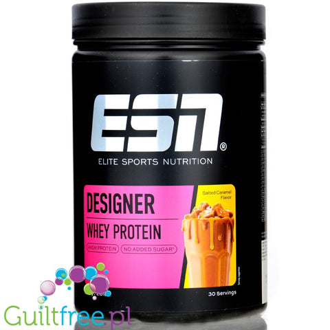 ESN Designer Whey Salted Caramel 0,9KG - WPI, WPH i WPC, odżywka o smaku Solonego Karmelu
