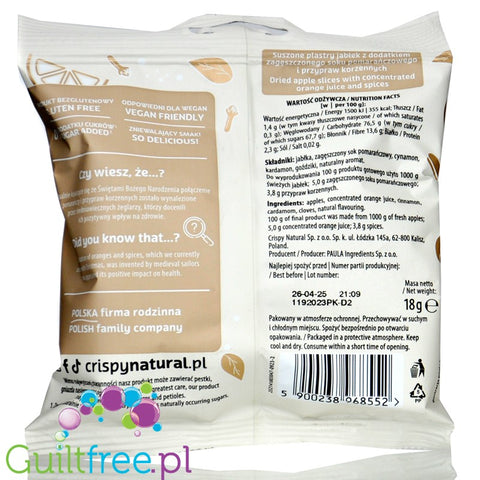 Crispy Natural Apples with Taste - crispy apple slices with Orange-Spicy flavor