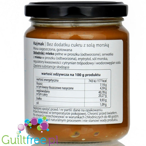 Polder Kajmak Polska Sól Morska - masa kajmakowa bez dodatku cukru z erytrolem, smak solony karmel