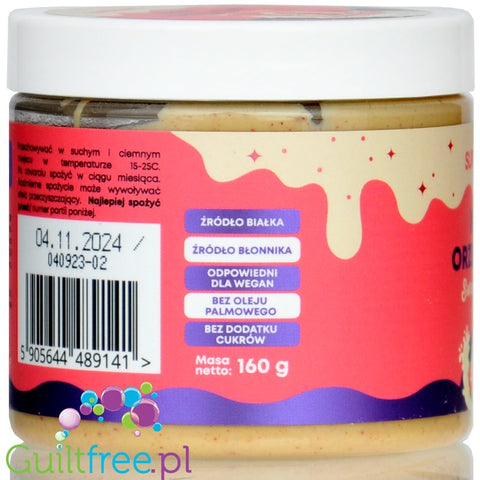 SuperSonic Peanut Butter White Chocolate & Raspberry - wegański krem proteinowy o smaku Białej Czekolady z Malinami