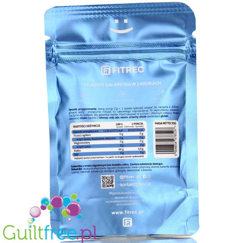 FitRec Fajna Galaretka Blueberry, sugar free jelly powder, 5 servings