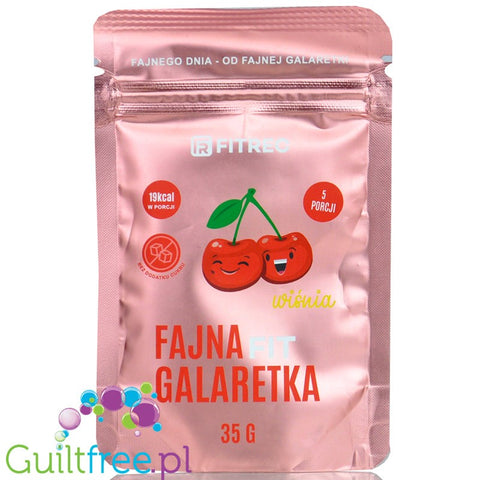 FitRec Fajna Galaretka Wiśnia, galaretka bez cukru 19kcal w porcji