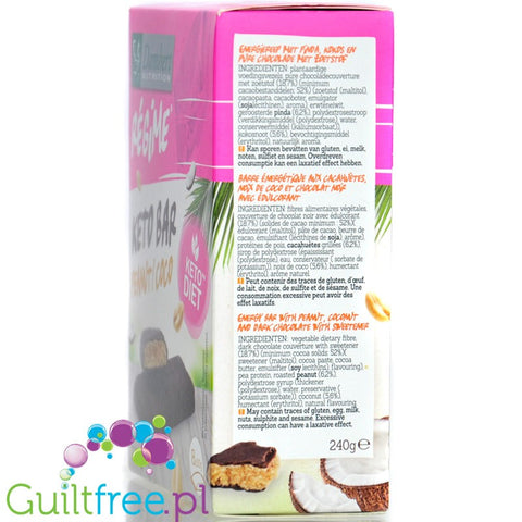 Damhert Regime Keto Bar Peanut Coco 8 x 90kcal - keto batoniki orzechowo-kokosowe w czekoladzie
