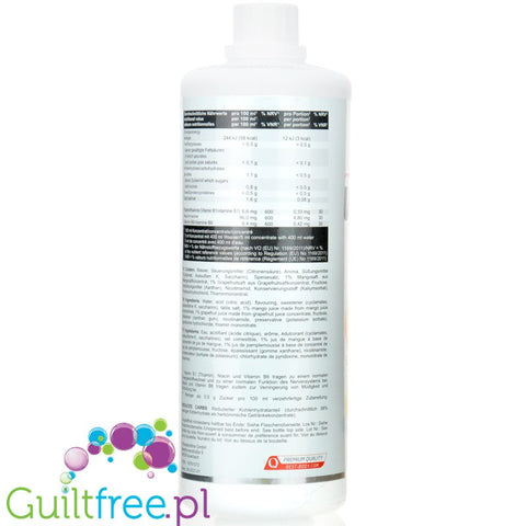 Best Body Nutrition Vital Drink Mango & Grapefruit 1L- koncentrat do napojów bez cukru z witaminami, smak Mango & Grejfrut