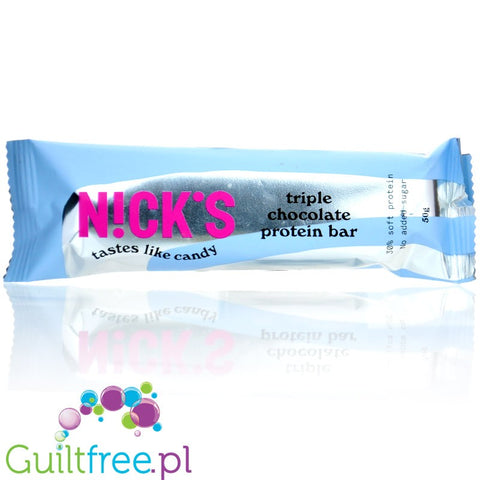 N!ck's Nicks Triple Chocolate Protein Bar 209kcal - milk chocolate protein bar with chocolate cream
