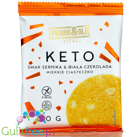 Frank & Oli Vital KETO Sernik z Biała Czekoladą - miękkie ciastko bez dodatku cukru z białą czekoladą
