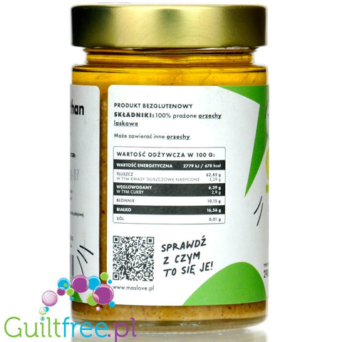 MasLove Classic Orzech Laskowy 290g - pasta z orzechów laskowych 100%