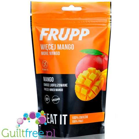 Celiko Frupp Mango 100% - suszone liofilizowane chrupiące plastry mango bez cukru i aromatów, niesiarkowane