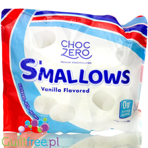 Choc Zero S'Mallows Vanilla XXL - keto waniliowe pianki marshmallow bez cukru i maltitolu, GIGA paka 300g