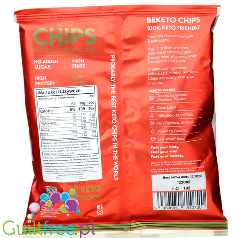 BeKeto Protein Chips Fresh Red Paprika - chipsy błonnikowo-białkowe 4g węglowodanów