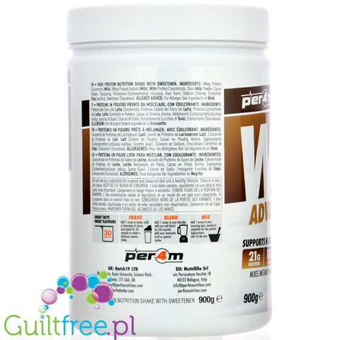 Per4m Whey Advanced Protein Chocolate Brownie Batter 900g - gęsta odżywka białkowa WPC, WPI & MPC, Czekoladowe Brownie