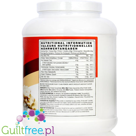 Naughty Boy Whey Advanced Protein White Chocolate Hazelnut - odżywka białkowa WPI, WPC, Biała Czekolada z Orzechami Laskowymi