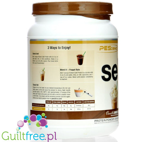 PES Select Protein Cafe Vanilla Sweet Cream - kawowa odżywka proteinowa, 20g białka w 100kcal, kazeina & izolat