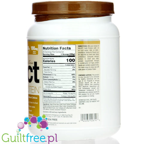 PES Select Protein Cafe Vanilla Sweet Cream - kawowa odżywka proteinowa, 20g białka w 100kcal, kazeina & izolat