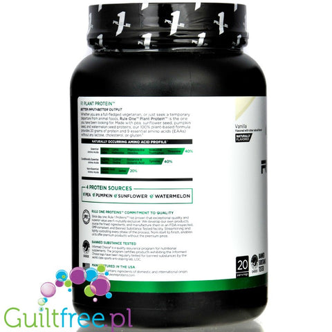 Rule1 R1 Plant Protein Vanilla 1,48lbs vegan protein powder, single sachet
