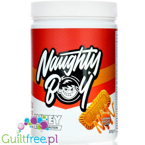 Naughty Boy Whey Advanced Protein Caramel Biscuit 900g - gęsta odżywka białkowa, Karmelizowany Herbatnik