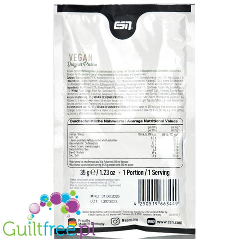 ESN Vegan Designer Protein, Cinnamon Star 35g - wegańska odżywka białkowa bez soi, smak Cynamonowe Ciasteczka