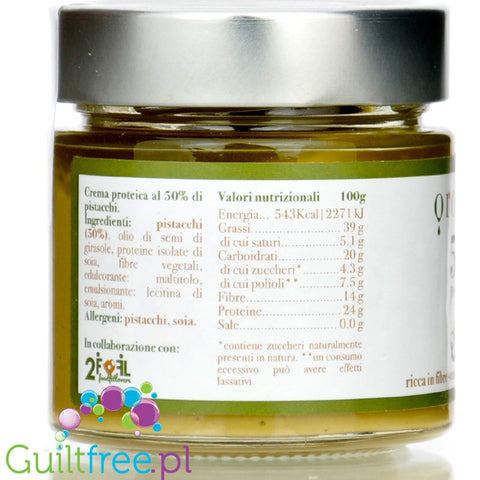 Oroverde Crema Proteica 50% di Pistacchio - wegański proteinowy krem pistacjowy bez dodatku cukru i bez laktozy