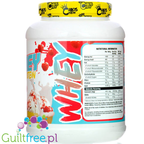 Chaos Crew Whey Protein Raspberry Ripple Ice Cream 720g
