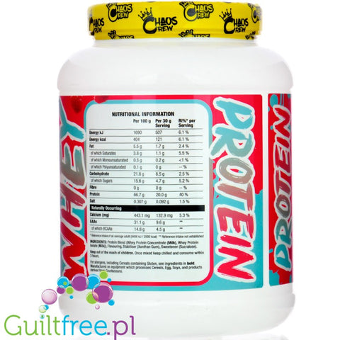Chaos Crew Whey Protein Raspberry Ripple Ice Cream 720g