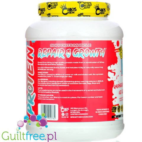 Chaos Crew Whey Protein Raspberry Ripple Ice Cream 720g
