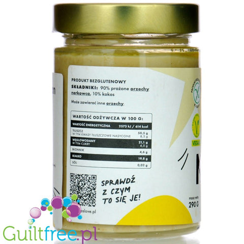 Maslove Nerkowiec z Kokosem Classic 290g - bezglutenowa miazga z prażonych nerkowców z kokosem bez dodatku soli i cukru