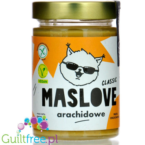 Maslove Arachidowe Classic 290g mielone masło orzechowe 100% orzechy, szklany słoik