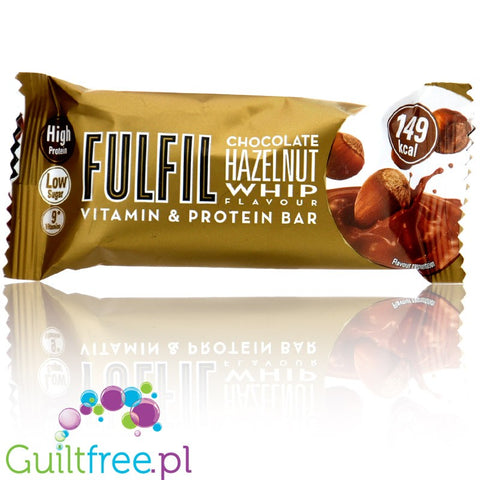 Fulfil Chocolate Hazelnut Whip 40g - baton białkowy z witaminami, Mleczna Czekolada & Pralinki