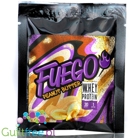 Fuego Whey Protein Peanut Butter 30g - koncentrat białek serwatkowych o smaku masła orzechowego