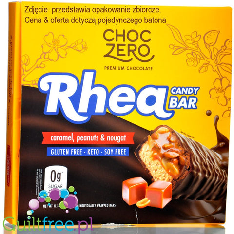 Choc Zero Rhea Candy Bar Caramel,Peanuts & Nougat
