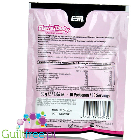 ESN Flav'N'Tasty Tropical Split 30g - wegański aromat w proszku saszetka, Owoce Tropikalne