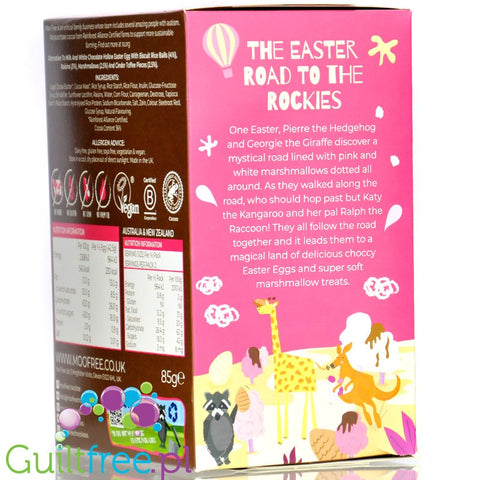 Moo Free Easter Egg Rocky Road - GIGA jajo wielkanocne z wegańskiej czekolady różnymi dodatków