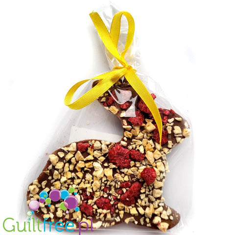 Santini Wielkanoc, Zajączek XL - Czekolada mleczna bez cukru z owocami Malina & Brzoskwinia