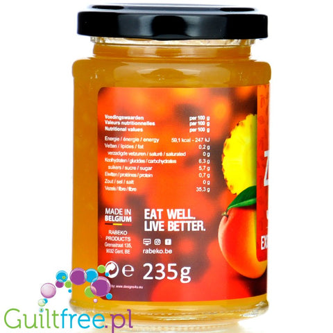 Rabeko Jam, Exotic 63kcal - wysokobłonnikowy dżem z owoców Egzotycznych 89% mniej cukru