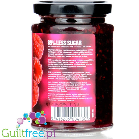 Rabeko Jam, Raspberry 54kcal - wysokobłonnikowy dżem Malinowy 89% mniej cukru