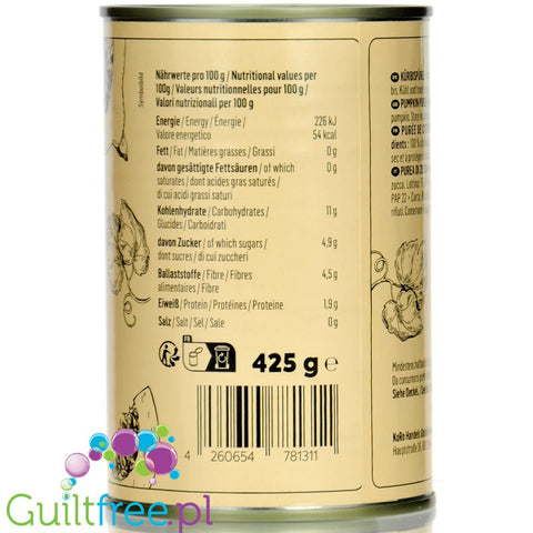 KoRo Puree z Dyni 425g - 100% puree z dyni 54kcal