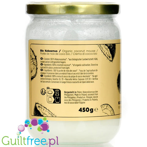 KoRo Bio Kokosmus 450g - organiczny mus kokosowy bez cukru i słodzików